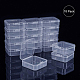 BENECREAT 18 pack Square Clear Plastic Bead Storage Containers Box Case with Flip-Up Lids for Items CON-BC0004-52-4