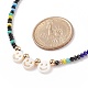 Collier coquillage et perles de verre pour femme NJEW-JN03910-6