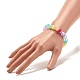 Bracciale elasticizzato con perline rotonde in acrilico arcobaleno per donna BJEW-JB07555-3