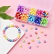 400 pièce de perles acryliques en forme de cœur de 9 couleurs TACR-YW0001-94-5