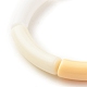 Bracelet extensible perlé tube incurvé acrylique BJEW-JB07973-04-5