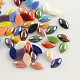 Pearlized Plated Opaque Glass Cabochons PORC-S779-5x10-M-1