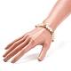 Bracelet extensible en perles rondes en laiton et perles en plastique ABS avec strass transparents pour femme BJEW-JB08523-01-3