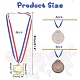 スポーツメダル亜鉛合金ペンダントカボションセッティング  ネックポリエステルリボン付き  フラットラウンド  ミックスカラー  31.4インチ（80cm）  3色  4個/カラー  12個/セット PALLOY-GA0001-05-2