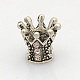 Crown Antique Silver Tone Alloy Rhinestone Beads ALRI-N025-02I-1