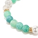 Natural Weathered Agate(Dyed) & Howlite Round Beaded Stretch Bracelet BJEW-JB08087-04-4