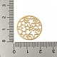 ラックメッキ真鍮中空スターコネクターチャーム  長持ちメッキ  フラットラウンドのエッチング金属装飾  ライトゴールド  20x0.3mm  穴：1.6mm KKC-D001-18KCG-3