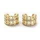 Brass Micro Pave Cubic Zirconia Cuff Earrings EJEW-D088-09G-1