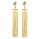 Brass Coreana Chain Tassel Earrings EJEW-JE05520-1