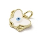 Amuletos de mariposa de latón con concha esmaltada de mal de ojo con anillos de salto KK-E092-27G-03-2