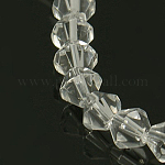 Half-Handmade Transparent Glass Beads Strands, Bicone, Clear, 6mm, Hole: 1mm, about 46pcs/strand, 10.63 inch