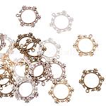 Matte Silver PandaHall 10pcs Hollow Alloy Oval Open Back Bezel Pendants For DIY Resin Jewelry Making
