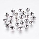 Intercalaires perles rondes en 304 acier inoxydable, couleur inoxydable, 6mm, Trou: 2mm