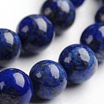 Runde gefärbte und natürliche Lapislazuli Edelstein Perlenstränge, gefärbt, 8 mm, Bohrung: 1 mm, ca. 48 Stk. / Strang, 14.9 Zoll