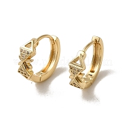 Серьга-кольцо KC из позолоченной латуни с микропаве и фианитами EJEW-L271-01KCG-07