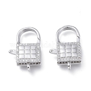 Messing Micro Pave klare Zirkonia Hummerkrallenverschlüsse ZIRC-Q024-21P