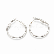 304 Stainless Steel Hoop Earrings STAS-S078-07-40mm