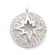 Латунные микропаве прозрачные подвески с фианитом ZIRC-L091-088P