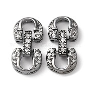 Brass Micro Pave Clear Cubic Zirconia Fold Over Clasps KK-F862-36B