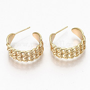 Brass Half Hoop Earrings KK-R117-040-NF