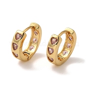 Серьги-кольца из латуни с микропаве из кубического циркония EJEW-L224-57G-06
