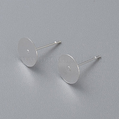 304 Stainless Steel Stud Earring Findings STAS-H436-24S-8mm