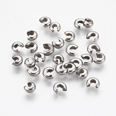 304 Stainless Steel Crimp Beads Covers X-STAS-L215-10P
