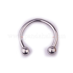 Anillos para la nariz con barra circular/en forma de herradura de acero inoxidable 303, joyería piercing de la nariz para las mujeres, color acero inoxidable, diámetro interior: 6 mm, pin: 1.2 mm, 17 diámetro