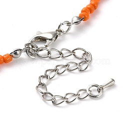 Колье из стеклянного цветка и бисера&nbsp;NJEW-Z029-03A