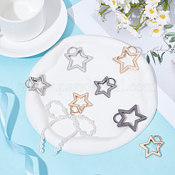 4 шт. 3 цвета 2 стиля сплава пружинные затворные кольца&nbsp;FIND-UN0007-74B