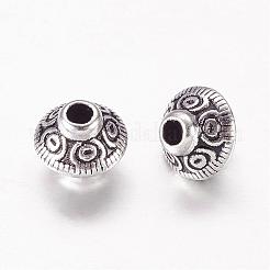 Antik silberfarbene Spacer-Perlen aus Bicone-Legierung im tibetischen Stil&nbsp;X-LF1152Y-NF