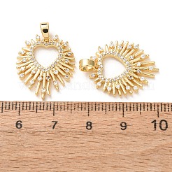 Colgantes de circonita cúbica transparente con micropavé de latón para el día de San Valentín&nbsp;KK-A304-24C-G