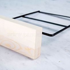 1 набор 2-х уровневых прямоугольных железных держателей-органайзеров для сережек с деревянной основой&nbsp;EDIS-SC0001-08A