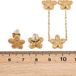 Комплекты из ожерелий и серег-гвоздиков из нержавеющей стали 304 с цветком для женщин&nbsp;SJEW-K003-01G