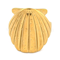 Ионное покрытие (ip) форма оболочки 304 нержавеющая сталь открытые манжеты палец кольца для женщин&nbsp;RJEW-P114-02G