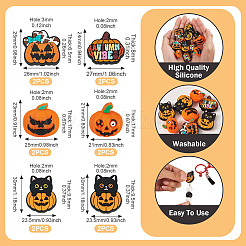 12 Stück Silikon-Brennperlen in 6 Stilen mit Halloween-Motiv&nbsp;SIL-TA0003-26