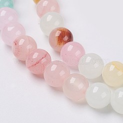 Perles de jade vertes colorées naturelles&nbsp;G-G757-01-4mm