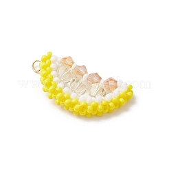 Подвески из стеклянных бусин в виде ломтиков лимона&nbsp;PALLOY-MZ00813