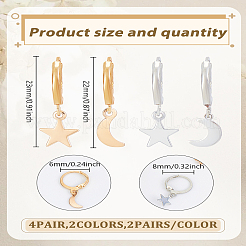 4 пара 4-х стилевых серег из сплава с застежкой-молнией для женщин&nbsp;EJEW-LP0007-117