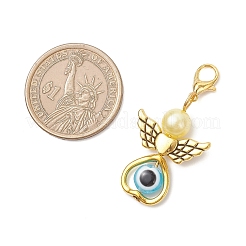 Подвесные украшения из сплава и смолы в виде ангела и сглаза&nbsp;HJEW-JM04278-01