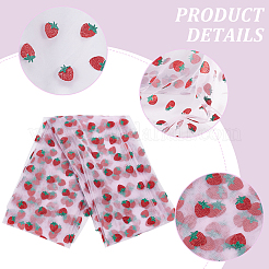 Кружевная ткань из полиэстера с клубничным узором&nbsp;DIY-WH0419-42