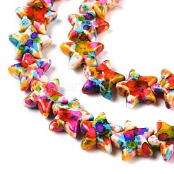 С напылением окрашенные синтетические бирюзовые бусинки&nbsp;UNKW-T001-11D