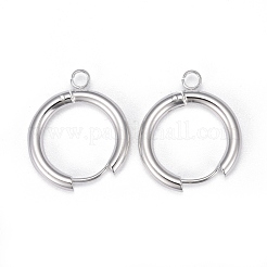 201 фурнитура для сережек-колец Huggie Hoop из нержавеющей стали&nbsp;STAS-P283-01G-S