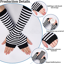 4 пара перчаток без пальцев из акриловой пряжи двух цветов&nbsp;AJEW-GF0010-88