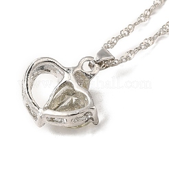 Collana pendente cuore in resina con catene singapore&nbsp;NJEW-C003-01B