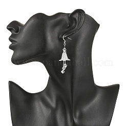 4 пара сережек-подвесок в форме цветка из латуни&nbsp;EJEW-JE06596