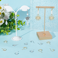 8 пара 2-х цветных латунных крючков для серег&nbsp;KK-BBC0008-12