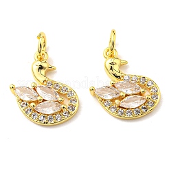 Porte micro ouvrent pendentifs zircone cubique en laiton de placage&nbsp;KK-D036-18G