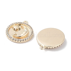 Латунные микропаве прозрачные подвески с фианитом&nbsp;KK-F871-30G