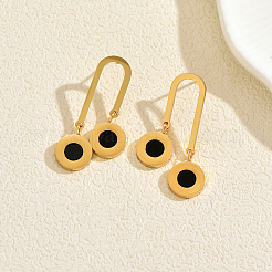 Boucles d'oreilles pendantes en acier inoxydable émaillé 201 pour femmes&nbsp;CG3139